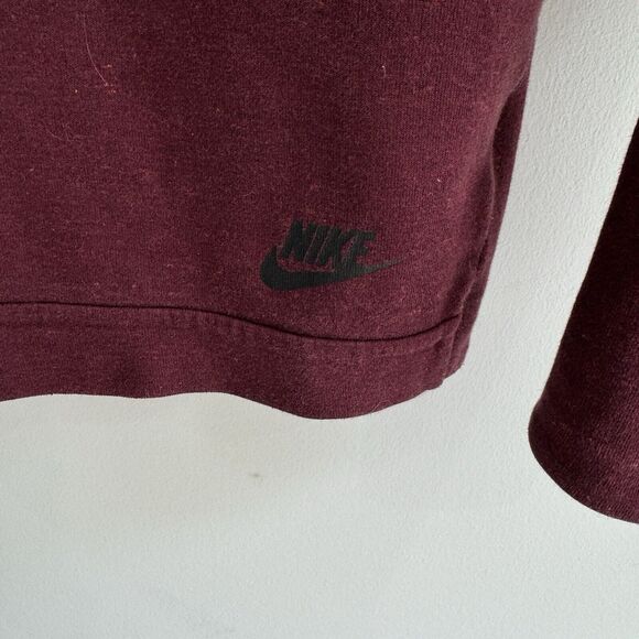 Nike Sportswear Tech Fleece Funnel Neck Men's Hoodie Burgundy 805214 - Picture 4 of 4